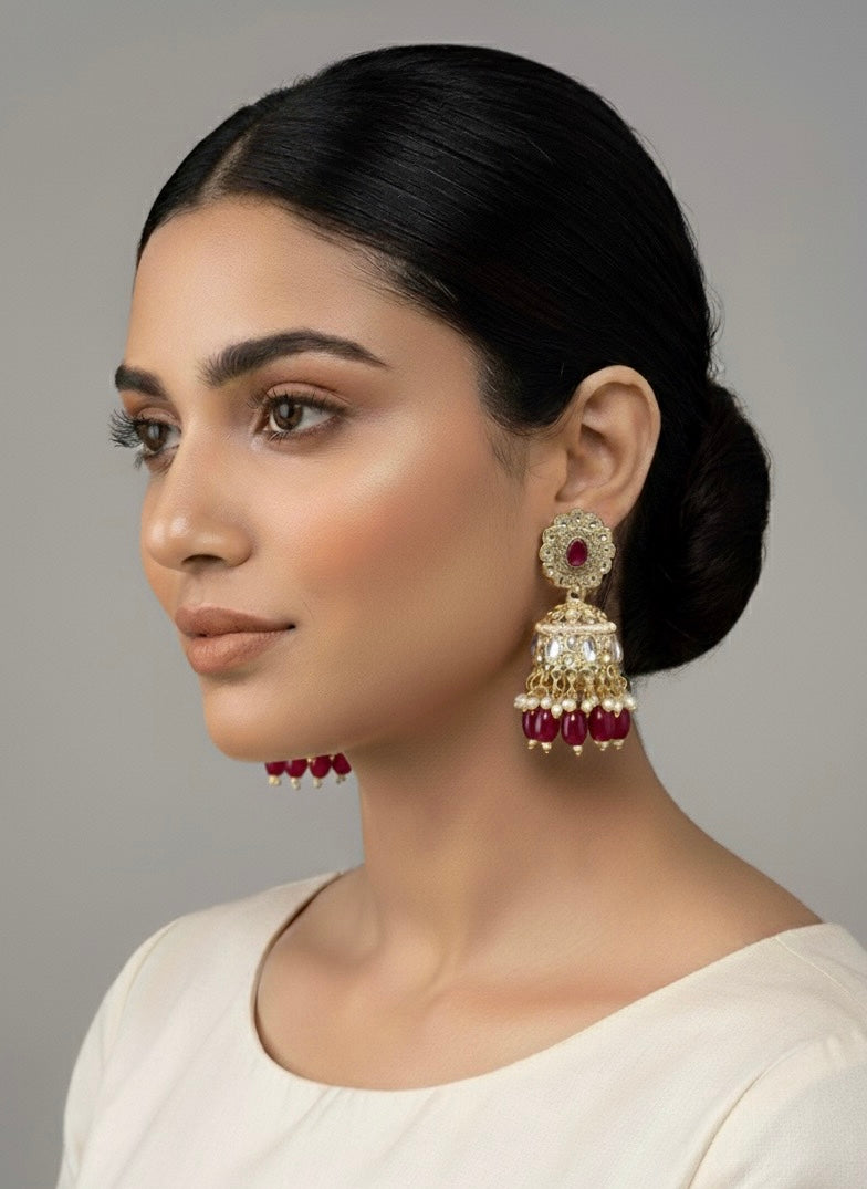 Imitation Kundan-Style Earrings for Weddings