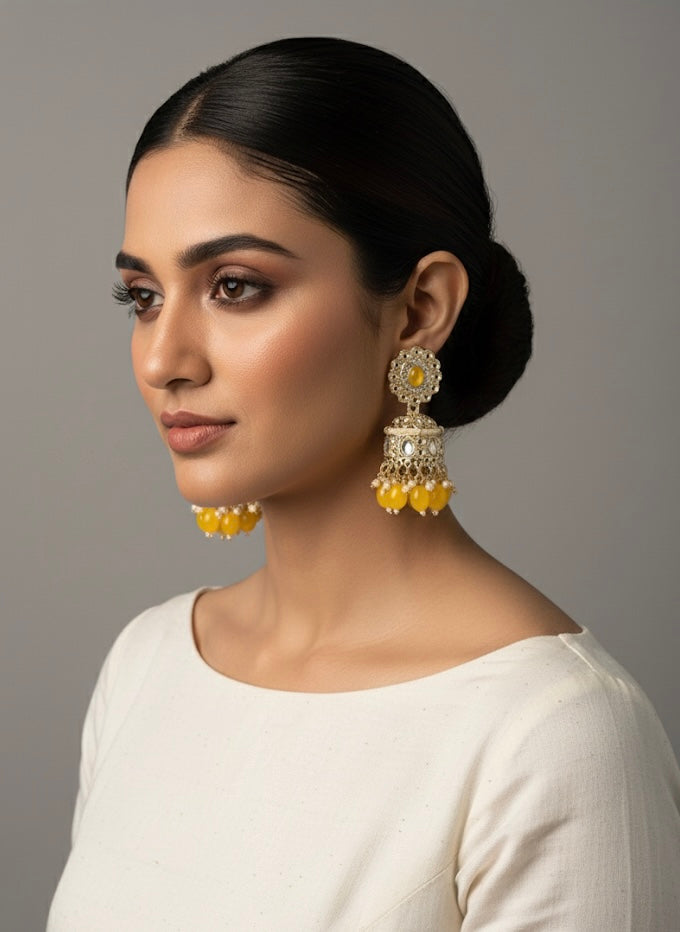 Imitation Kundan-Style Earrings for Weddings
