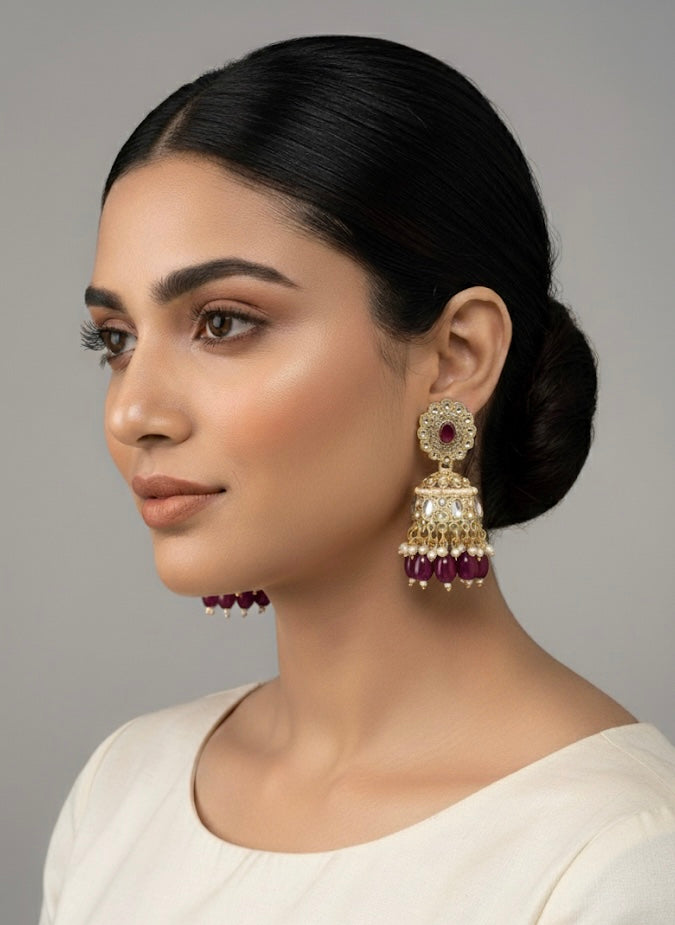 Imitation Kundan-Style Earrings for Weddings