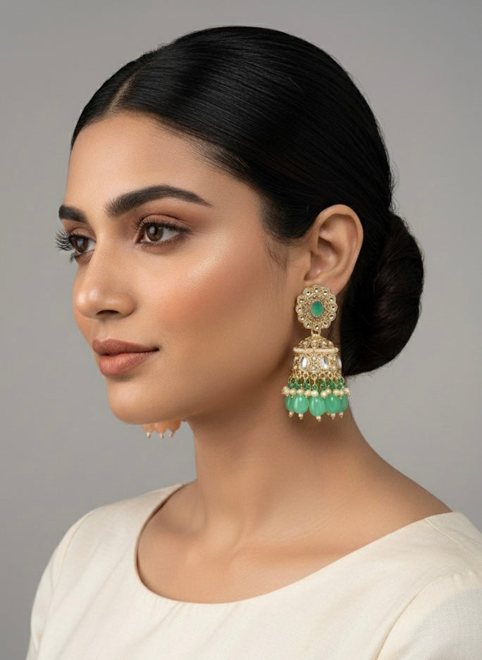 Imitation Kundan-Style Earrings for Weddings