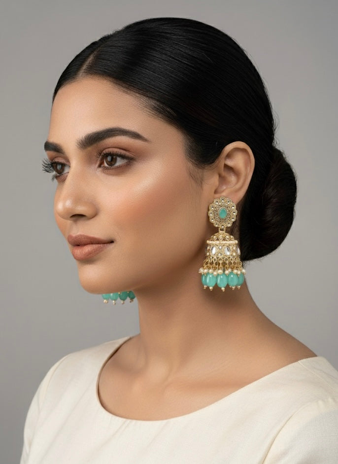 Imitation Kundan-Style Earrings for Weddings